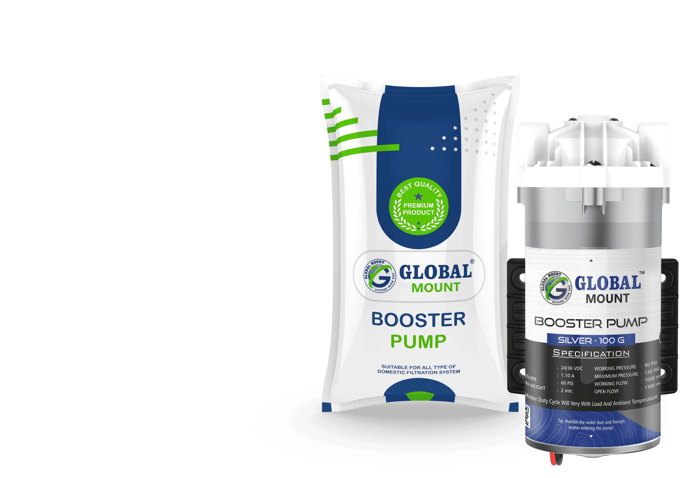Booster Pump Global Mount Silver